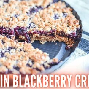Low calorie recipe, blackberry crumble, protein