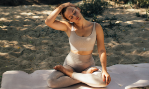 yoga, stretching, woman